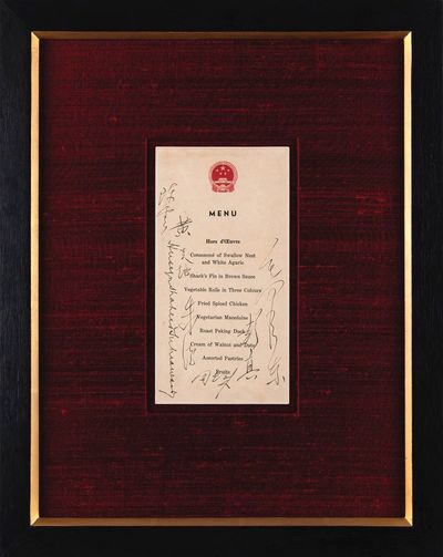 Menu signed by Mao Zedong brings a quarter million dollars at auction