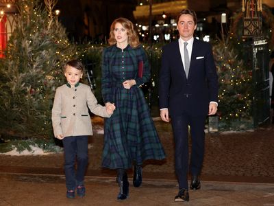 Princess Beatrice holds hands with stepson Wolfie at Princess of Wales’ Christmas concert
