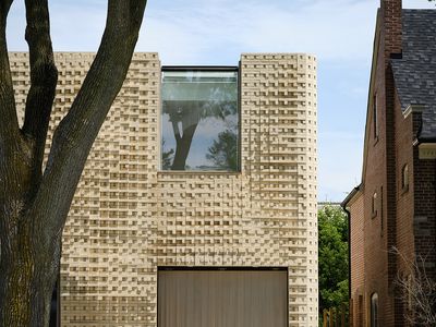 Canvas House’s wavy brick façade stands out in its suburban Toronto context