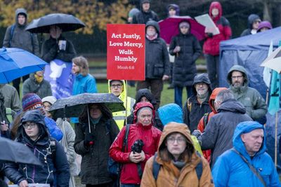 In pictures: Protesters call for action on climate emergency outside Holyrood