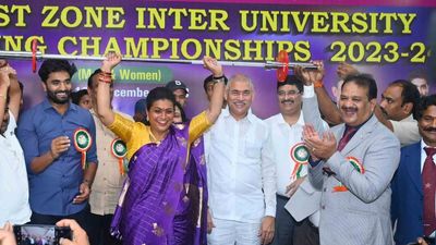 Inter-university weightlifting championship begins at Adikavi Nannaya University