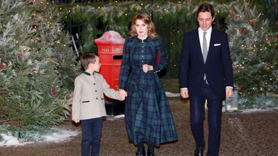 Princess Beatrice has just been crowned hair goals as she enjoys a festive night out with stepson, Wolfie