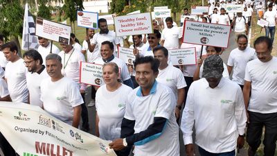 Walkathon for millet promotion