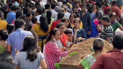 Nutty affair: Visitors throng Kadalekayi Parishe ahead of inauguration on Monday