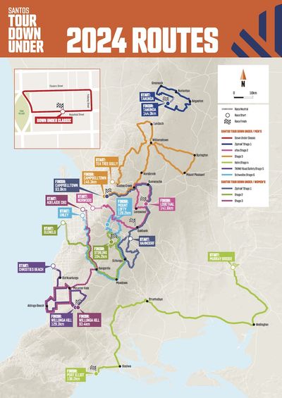 Women's Tour Down Under 2024 route