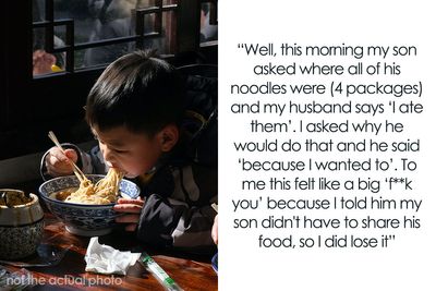 Dad Eats All Of Son’s Imported Noodles Without Permission To Prove A Point, Mom Loses It