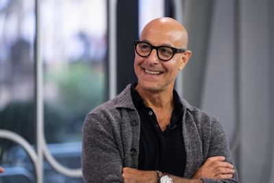 Stanley Tucci's Chic Kitchen Cabinet Color is a Lesson in How to Give Slate Grey a Contemporary Update