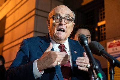 Rudy Giuliani spews defamatory claims about election workers outside defamation trial