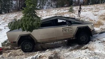 Watch This Tesla Cybertruck Stuck In Snow Get Saved By Two Ford Pickups