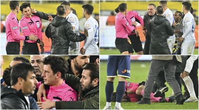 Turkish club president only wanted to 'spit in face' of referee he hospitalised - with all football in Turkey stopped 'indefinitely'