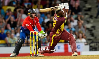England’s bowlers flayed by Andre Russell-inspired West Indies