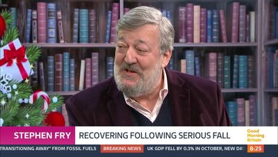 Stephen Fry says he’s ‘fortunate’ to walk again after horror six-foot fall