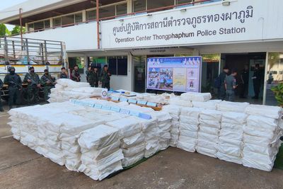 Thai police seize a record haul of 50 million methamphetamine tablets near border with Myanmar