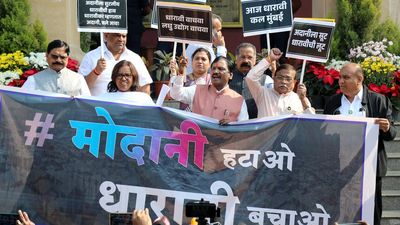 Congress, Sena (UBT) protest against Dharavi redevelopment project