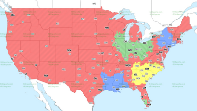 TV broadcast maps for Week 15 of NFL action