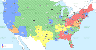 NFL TV broadcast map for Week 15 slate of games