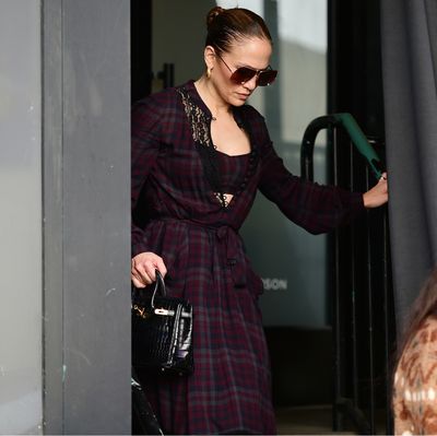 Jennifer Lopez Is Sophisticated Yet Sultry in a Peek-A-Boo Bra Top