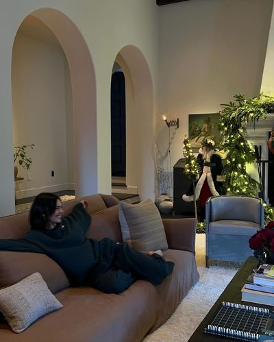 Embracing Cozy Day at Home, Kendall Smiles by Christmas Tree