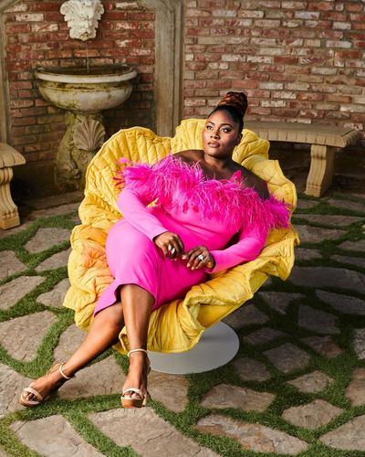 Danielle Brooks Radiates Elegance in Chic Sophisticated Pink Ensemble