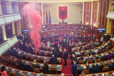 Albanian opposition disrupts parliament as migration deal with Italy taken off the agenda