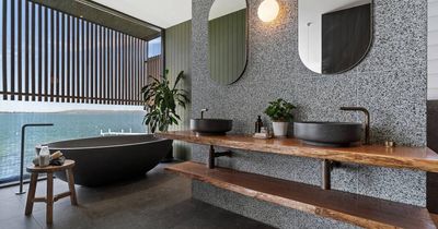 Ultimate bathroom centrepiece of award-winning Coal Point modern waterfront home