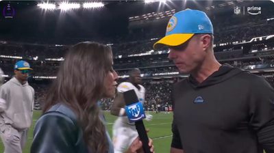 Brandon Staley gave the saddest halftime interview after his Chargers got stomped by Raiders in first half