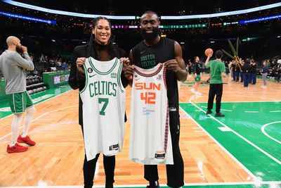 Connecticut Sun announce game at TD Garden this summer as WNBA’s Brionna Jones mingles with Jaylen Brown