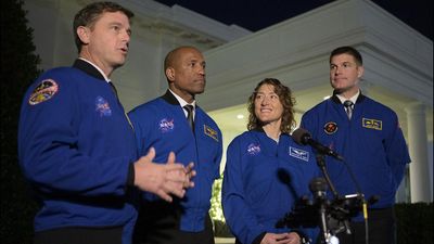 U.S. President Joe Biden hosts four NASA astronauts, first crew aiming to fly around the moon in 50 years