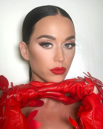Katy Perry Radiates Elegance in Captivating Red Attire on Instagram