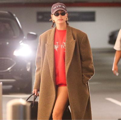 Hailey Bieber Continues to Reinvent the No-Pants Trend—This Time in Micro Shorts