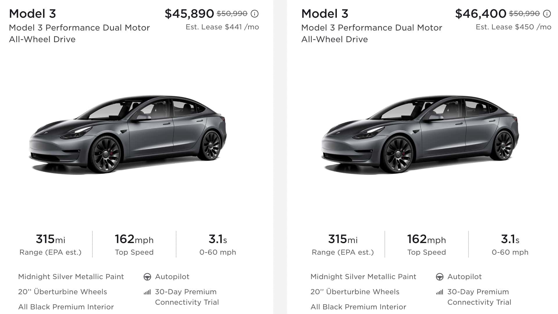 tesla msrp from $62990