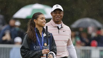 8 photos of Tiger Woods’ daughter, Sam, caddying for him at the 2023 PNC Championship