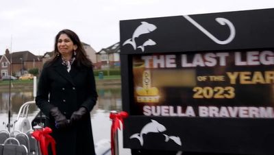 Channel 4’s The Last Leg pranks Suella Braverman into collecting ‘D*** of the year’ award