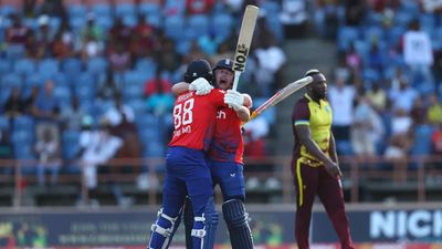 Watch: Harry Brook's last-over assault after Phil Salt century scripts England's crazy T20I win over Windies