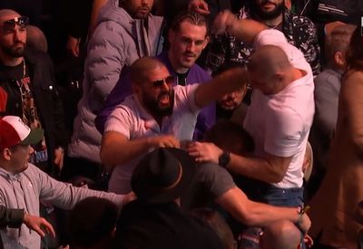 Video: Sean Strickland, Dricus Du Plessis come to blows in crowd at UFC 296