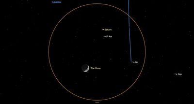 See the 5-day-old crescent moon have a holiday meet-up with Saturn tonight