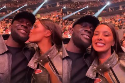 Maya Jama licks and kisses Stormzy’s face as pair share loved-up videos at UFC date