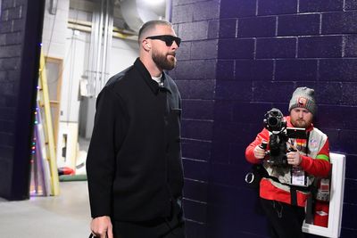 Cameras Caught Travis Kelce Kind of Running Into Taylor Swift Near Locker Room Before Chiefs-Patriots Game