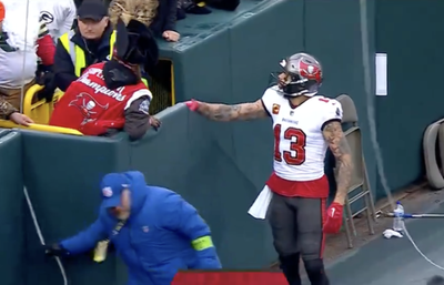 Lambeau Field Security Guard Seemed to Be So Mad After Mike Evans Gave TD Ball to Bucs Fan