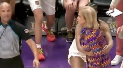 LSU’s Angel Reese Had Perfect Three-Word Reaction to Holding Back Kim Mulkey Following Ejection