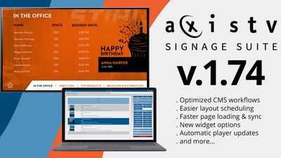 Visix Releases AxisTV Signage Suite v.1.74