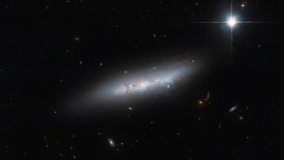 Hubble Space Telescope zooms in on member of galactic quartet (image)