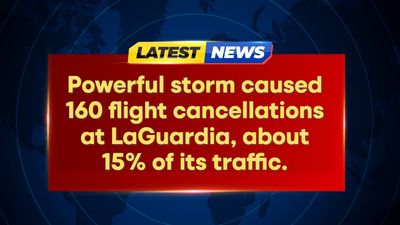 Powerful storm disrupts Northeast flights; Southwest fined for delays