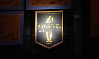 Watch: Lakers unveil in-season tournament banner before Knicks game