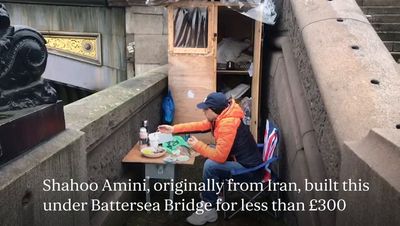 Homeless man who built £300 shed under Battersea Bridge says: 'I'm living the dream'