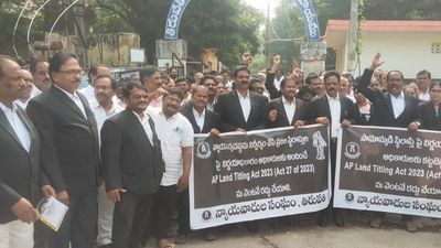 Advocates protest against implementation of A.P. Land Titling Act
