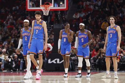 Where do the OKC Thunder statistically rank through 25 games of the 2023-24 season?