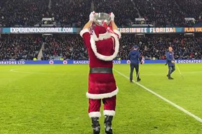 Celtic Santa booing trolled by Rangers in half-time League Cup party