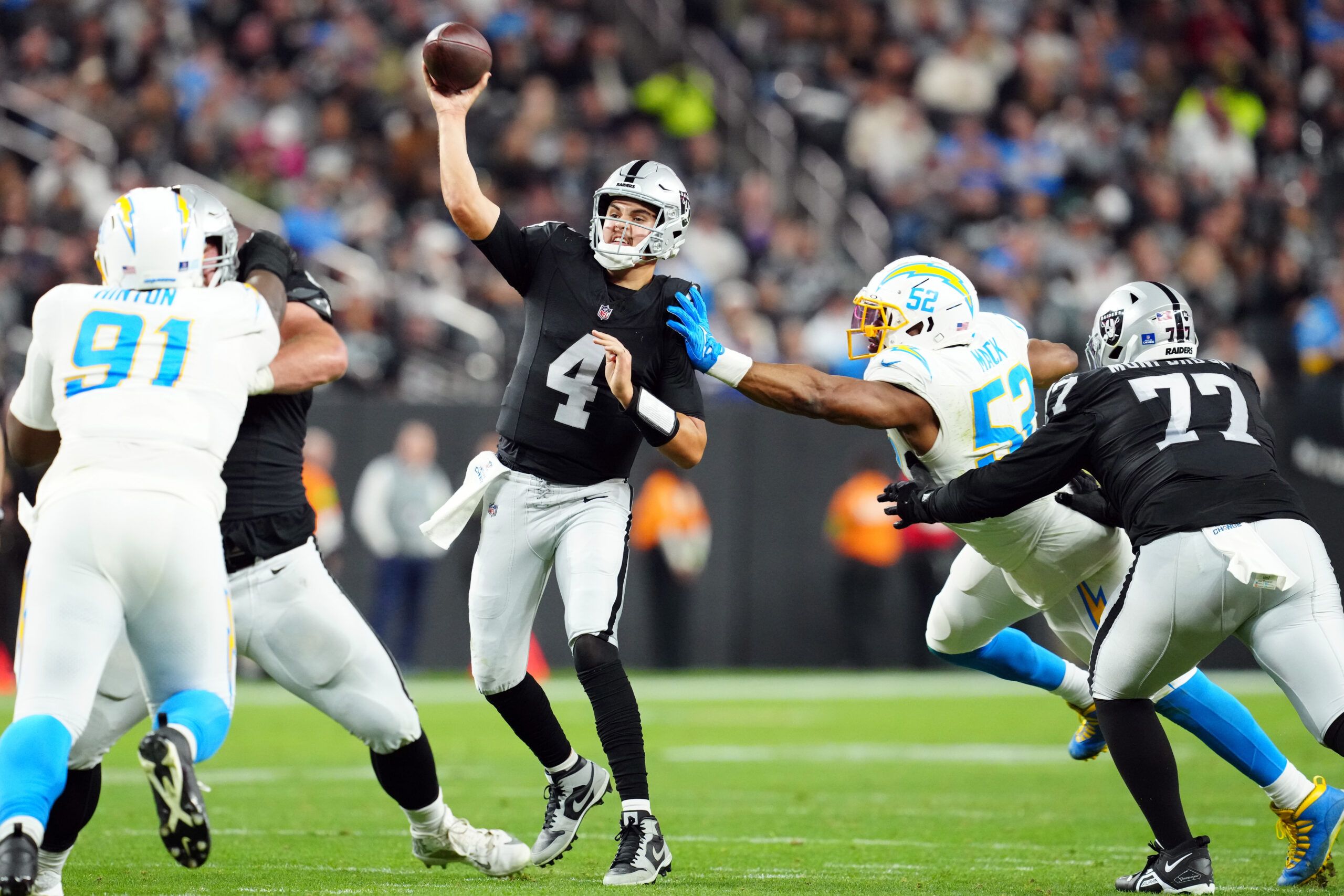 Raiders QB Aidan O’Connell Was The Highest-rated Deep…