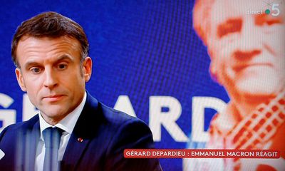 Outrage as Emmanuel Macron says Gérard Depardieu is target of ‘manhunt’